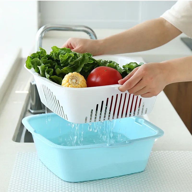 Newest Double layer Square Durable Rice Washing Filter Strainer Fruit Vegetable Basket Colanders Kitchen Tools Cleaning Gadget
Newest Double layer Square Durable Rice Washing Filter Strainer Fruit Vegetable Basket Colanders Kitchen Tools Cleaning Gadget
