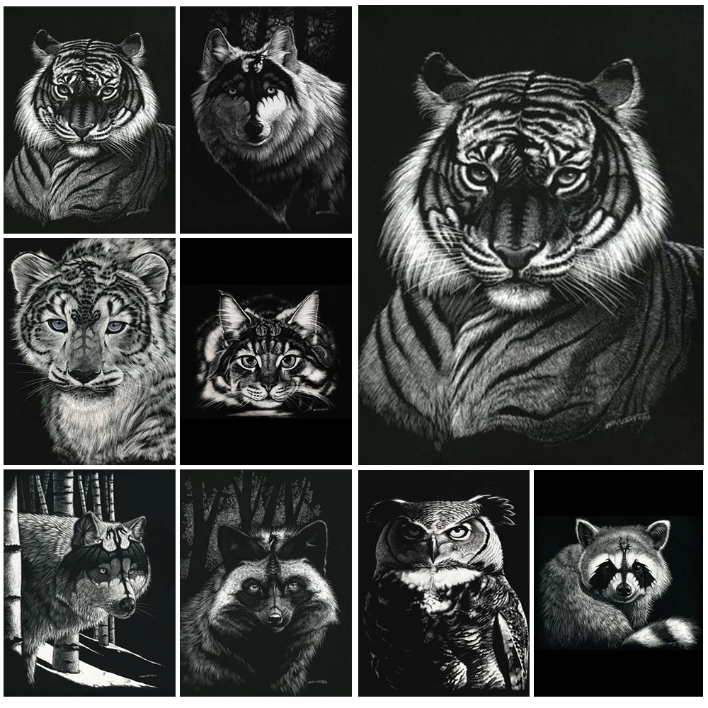 

Black Animals Tiger Posters and Prints Wall Pictures For Living Room Home Decor Nordic Poster Wall Art Canvas Painting Unframed