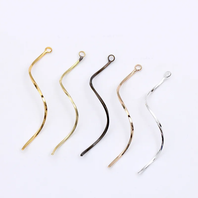 50 PCS 1*50mm Metal Copper Wave Pendants 7 Colors Plated Curvy Long Pendant Charm DIY Earrings Accessories
50 PCS 1*50mm Metal Copper Wave Pendants 7 Colors Plated Curvy Long Pendant Charm DIY Earrings Accessories