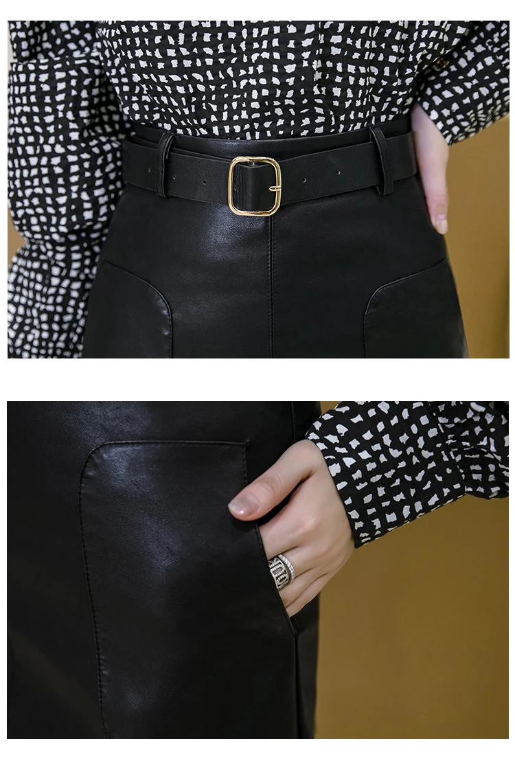 2020 New Casual Streetwear PU Leather Skirt Women Autumn Winter High Waist Mini Skirt Pocket With Belt A-line Skirt White Brown 2020 New Casual Streetwear PU Leather Skirt Women Autumn Winter High Waist Mini Skirt Pocket With Belt A-line Skirt White Brown