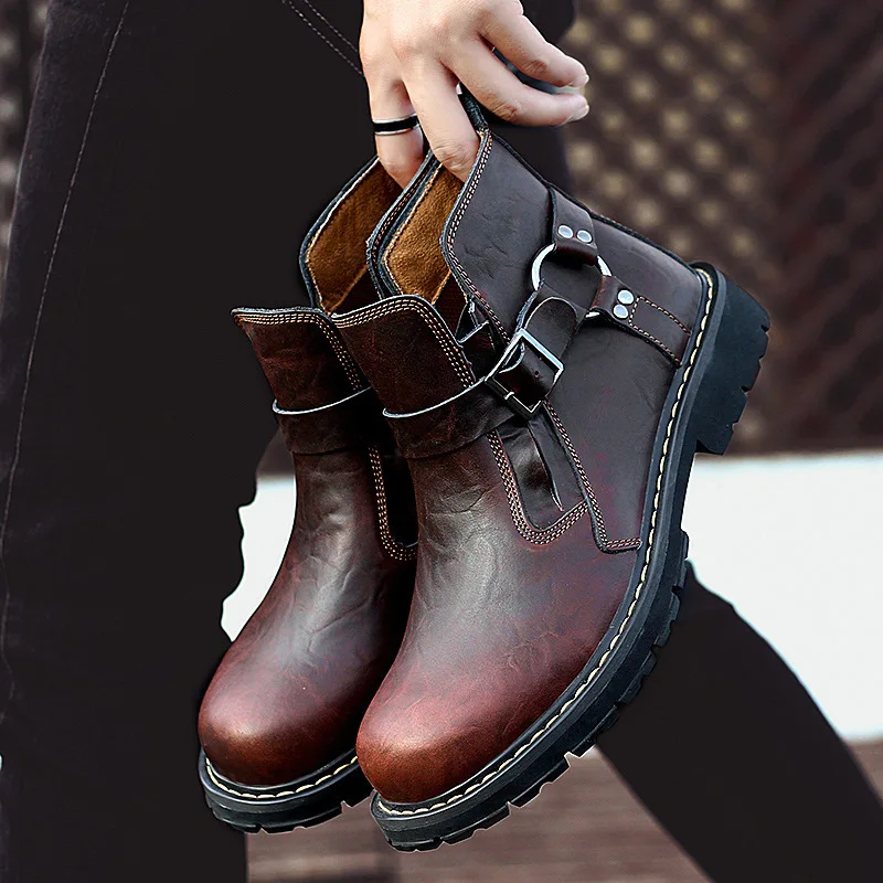 2019 Men Genuine Leather England Business Casual Leather Shoes Short Boots Men's Trend Bright Surface Full-grain Leather Martin
2019 Men Genuine Leather England Business Casual Leather Shoes Short Boots Men's Trend Bright Surface Full-grain Leather Martin