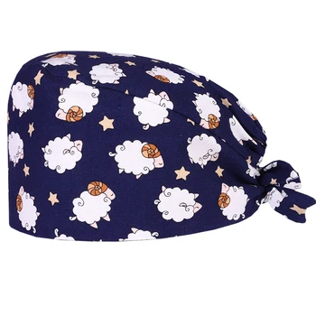 Pattern Sheep Nurse Medical Surgical Cap Scrub Hat Chef Working Skull Caps 100% Cotton with Sweatband for Women and Men Hospital 
Pattern Sheep Nurse Medical Surgical Cap Scrub Hat Chef Working Skull Caps 100% Cotton with Sweatband for Women and Men Hospital