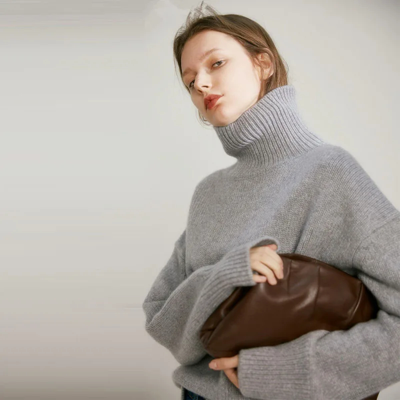 Gray Turtleneck Pullover Sweater Womens Autumn Winter Cashmere Sweater Soft Loose Thickening Kobieta Swetry Women Clothes EB50GL
Gray Turtleneck Pullover Sweater Womens Autumn Winter Cashmere Sweater Soft Loose Thickening Kobieta Swetry Women Clothes EB50GL
