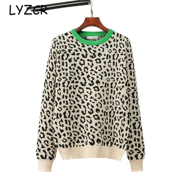 Winter Women Leopard Knitted Sweater Christmas Animal Print Women's Sweater Knitwear Long Sleeve Female Pullovers Sweaters
Winter Women Leopard Knitted Sweater Christmas Animal Print Women's Sweater Knitwear Long Sleeve Female Pullovers Sweaters