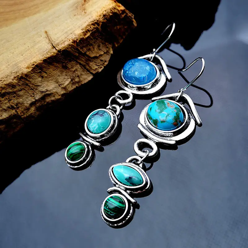 2019 Vintage Ethnic Turquoise Big Long Dangle Earrings for Women Jewelry Wedding Brincos Statement Indian Earings Accessories
2019 Vintage Ethnic Turquoise Big Long Dangle Earrings for Women Jewelry Wedding Brincos Statement Indian Earings Accessories