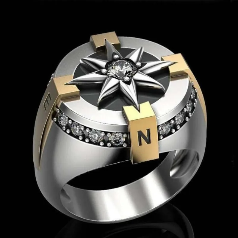 CHUHAN Exquisite Men's Stainless Steel Two-color Natural Compass Ring Birthday Punk Commemorative Gift
CHUHAN Exquisite Men's Stainless Steel Two-color Natural Compass Ring Birthday Punk Commemorative Gift