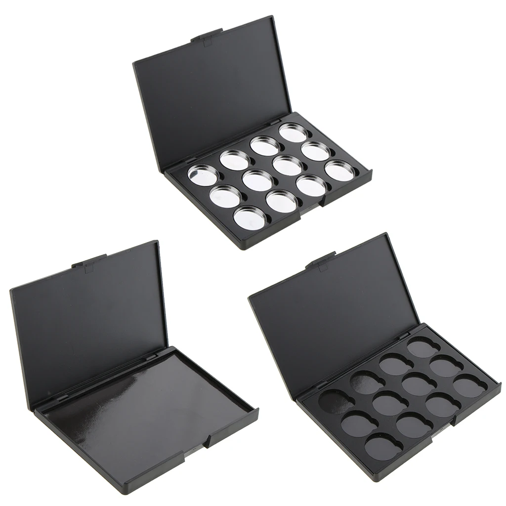 Empty Magnetic Palette Box for Eyeshadow Powder Highlighter Contour Lipstick Makeup Case with 12 Tin Pans