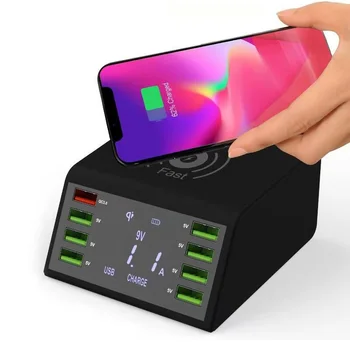 Qi Wireless Quick Charge 3.0 USB Charger for iPhone X 8 Plus Samsung Huawei Wireless charger LCD Display 8 usb charger Adapter
Qi Wireless Quick Charge 3.0 USB Charger for iPhone X 8 Plus Samsung Huawei Wireless charger LCD Display 8 usb charger Adapter