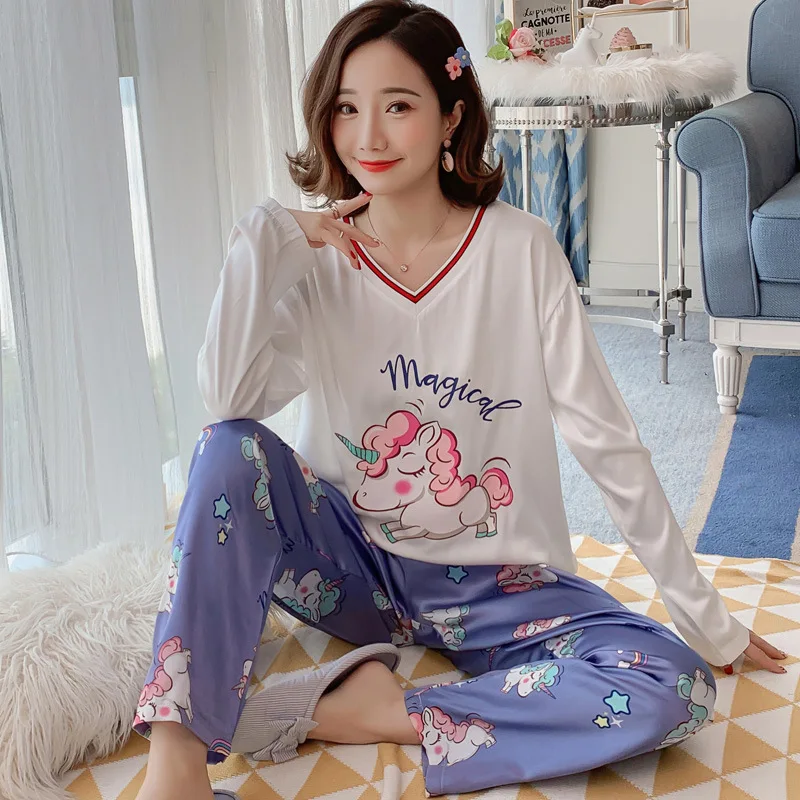 Pajamas Women's Spring And Autumn Viscose Korean-style Students Fresh Mango Long Sleeve Thin Model Silk Tracksuit Two-Piece Set
Pajamas Women's Spring And Autumn Viscose Korean-style Students Fresh Mango Long Sleeve Thin Model Silk Tracksuit Two-Piece Set