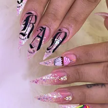 Alphabet Nail Art autocollant 26 lettre motif conception bricolage bande bande réfléchissante feuilles adhésives Laser Nail Art autocollant autocollant D30822(China)