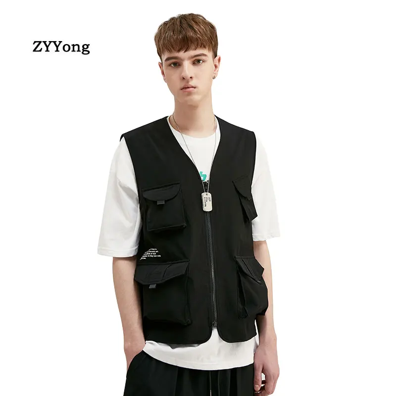 Summer Men Vest Jackets Multi-Pocket Youth Fashion Leisure Streetwear Hip Hop Gilet Travel Sleeveless Tooling Style Coat Set
Summer Men Vest Jackets Multi-Pocket Youth Fashion Leisure Streetwear Hip Hop Gilet Travel Sleeveless Tooling Style Coat Set