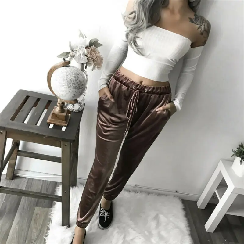 Fashion Women's New Arrival Casual Gym Sports High Waist Sweatpants Slim Trousers Drawstring Running Long Pants Bandage
Fashion Women's New Arrival Casual Gym Sports High Waist Sweatpants Slim Trousers Drawstring Running Long Pants Bandage