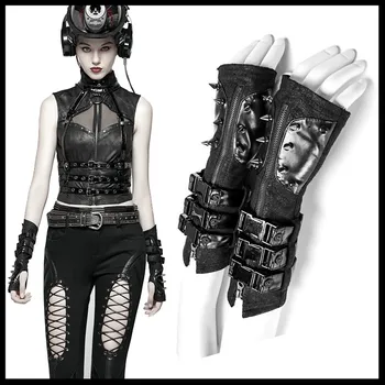 PUNK RAVE Women Punk Rock Black Leather Fingerless Gloves Fashion Women Motorcycle Long Gloves Arm Warmers Mittens 
PUNK RAVE Women Punk Rock Black Leather Fingerless Gloves Fashion Women Motorcycle Long Gloves Arm Warmers Mittens