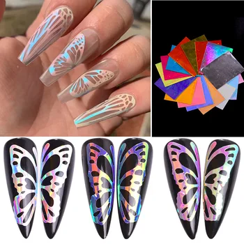 Nail Art Deco Stickers Explosion Color fluorescence Luminous Laser Butterfly Sticker Adhesive Aurora decals 6 color set
Nail Art Deco Stickers Explosion Color fluorescence Luminous Laser Butterfly Sticker Adhesive Aurora decals 6 color set