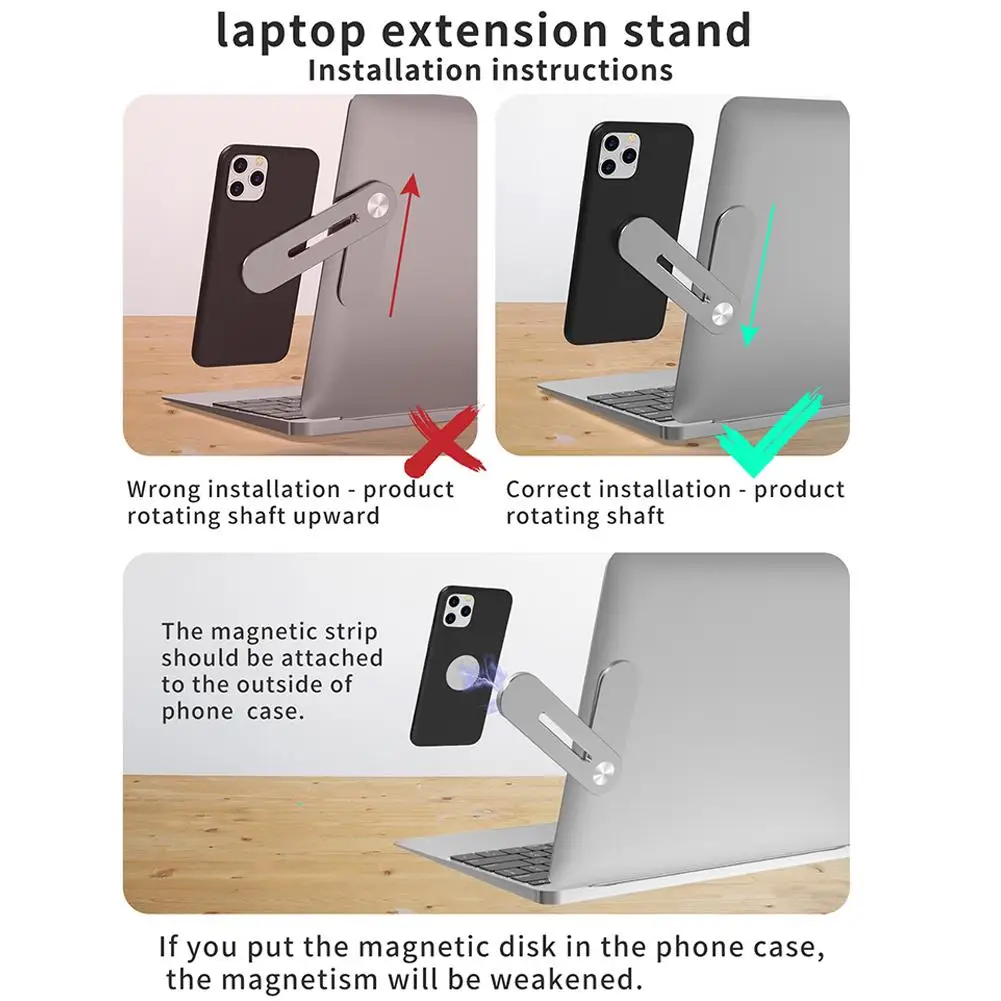Suporte Magnético para celular acoplado a tela do notebook ou monitor do computador - CelTop