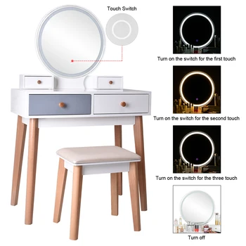 Real Wood Dressing Table Bedroom Decoration Furniture Makeup Table With Adjustable Three Color Light Home Wooden Dressing Table
Real Wood Dressing Table Bedroom Decoration Furniture Makeup Table With Adjustable Three Color Light Home Wooden Dressing Table