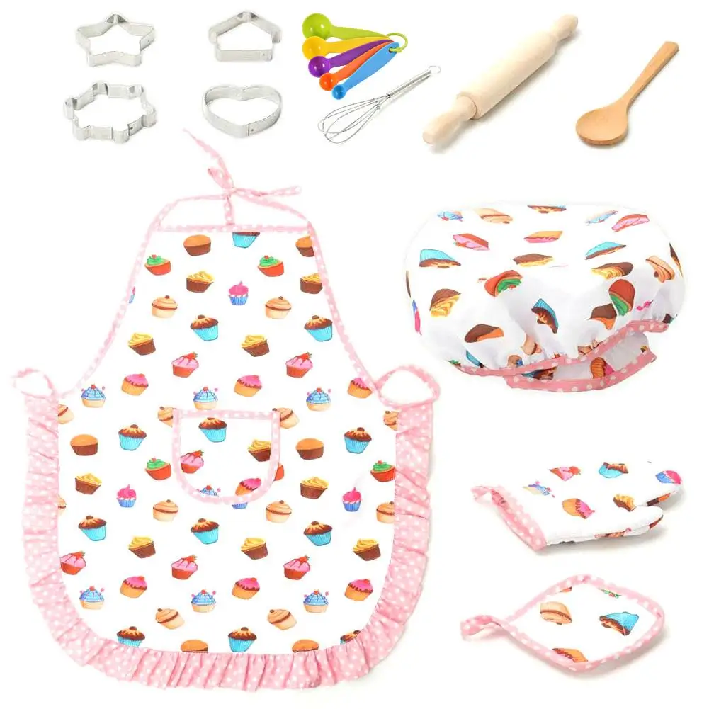 11 Pcs Kids Cooking Baking Set Apron For Little Girls Chef Hat Mitt & Utensil For Toddler Dress Up Chef Costume Role Play 
11 Pcs Kids Cooking Baking Set Apron For Little Girls Chef Hat Mitt & Utensil For Toddler Dress Up Chef Costume Role Play