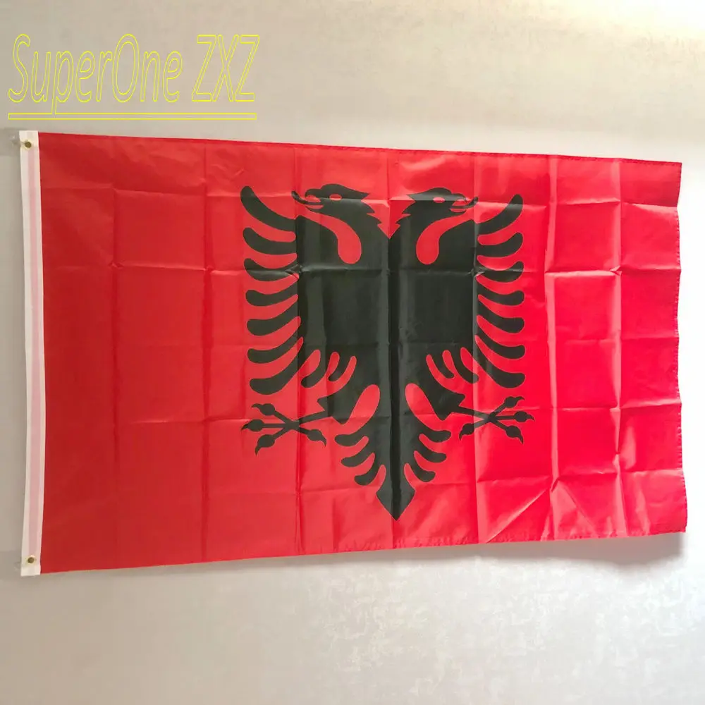 ZXZ бесплатная доставка Флаг Албании 90x150 см AL из полиэстера с двойным принтом 3x5