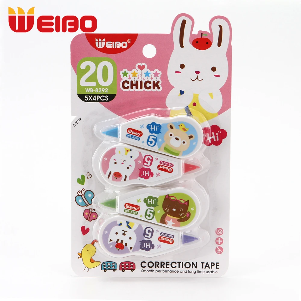 WEIBO 4PCS/Set Cute Cartoon Correction Tape Material Stationery Office Kids Student Gift School Supplies 5m*4 Corrector Tapes
WEIBO 4PCS/Set Cute Cartoon Correction Tape Material Stationery Office Kids Student Gift School Supplies 5m*4 Corrector Tapes
