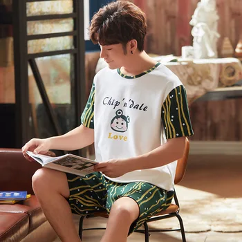 Men Sleepwear Green 2PCS Pajamas Suit Homewear Cotton Summer New Home Clothing Sleep Set Intimate Lingerie Casual Nightwear
Men Sleepwear Green 2PCS Pajamas Suit Homewear Cotton Summer New Home Clothing Sleep Set Intimate Lingerie Casual Nightwear