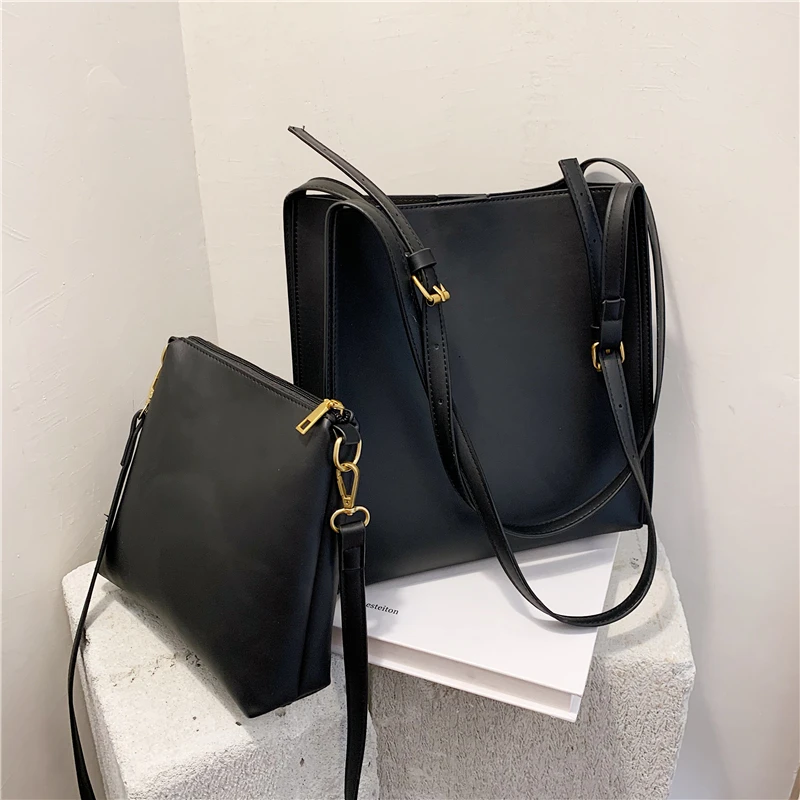 Burminsa Vintage 2 Pcs/Set Bucket Shoulder Bags Women Large Capacity Work Composite Bags High Quality PU Leather Crossbody Bags
Burminsa Vintage 2 Pcs/Set Bucket Shoulder Bags Women Large Capacity Work Composite Bags High Quality PU Leather Crossbody Bags