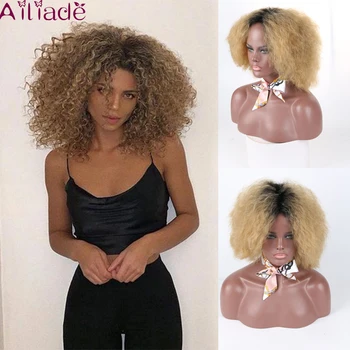AILIADE Kinky Curly Wig Ombre Blonde Synthetic Wig Mixed Yellow Natural Hair Women Heat-Resistant High-Temperature Fiber Hair
AILIADE Kinky Curly Wig Ombre Blonde Synthetic Wig Mixed Yellow Natural Hair Women Heat-Resistant High-Temperature Fiber Hair