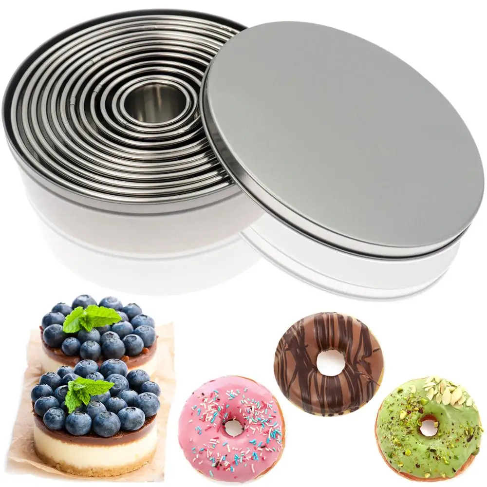 Round Cookie Cutter Set, 12 Graduated Circle Donut Cutter Pastry Cutters, Commercial Grade 18/8 304 Stainless Steel Dough and Bi
Round Cookie Cutter Set, 12 Graduated Circle Donut Cutter Pastry Cutters, Commercial Grade 18/8 304 Stainless Steel Dough and Bi