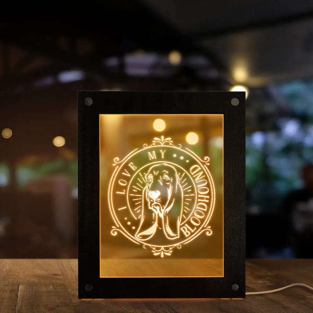 I Love my Bloodhound Dog Led Lighting Photo Frame Good Dog Police dog Calming Night Light Puppy Lover Gift Nursery Home Decor
I Love my Bloodhound Dog Led Lighting Photo Frame Good Dog Police dog Calming Night Light Puppy Lover Gift Nursery Home Decor