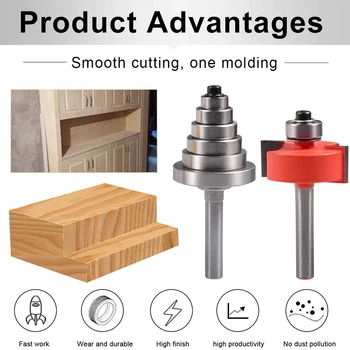 1/4'' Inch Shank Multi Rabbet Router Bit Set with 6 Interchangeable Adjustable Bearings Woodwork Corner Polishing Power Tools
1/4'' Inch Shank Multi Rabbet Router Bit Set with 6 Interchangeable Adjustable Bearings Woodwork Corner Polishing Power Tools