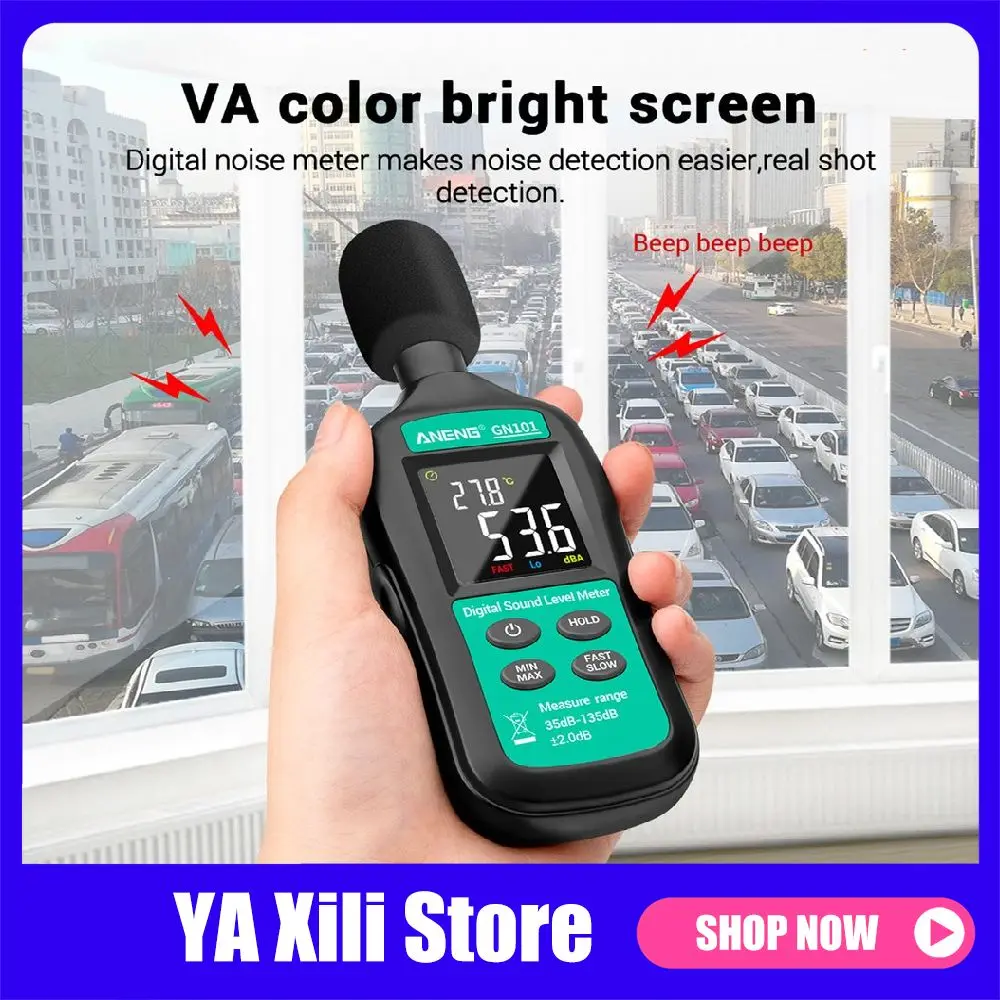 ANENG GN101 Digital Noise Meter Measurement 35-135 db Intelligent Sound Level Meter Decibel Monitor Logger Diagnostic-Tool
ANENG GN101 Digital Noise Meter Measurement 35-135 db Intelligent Sound Level Meter Decibel Monitor Logger Diagnostic-Tool