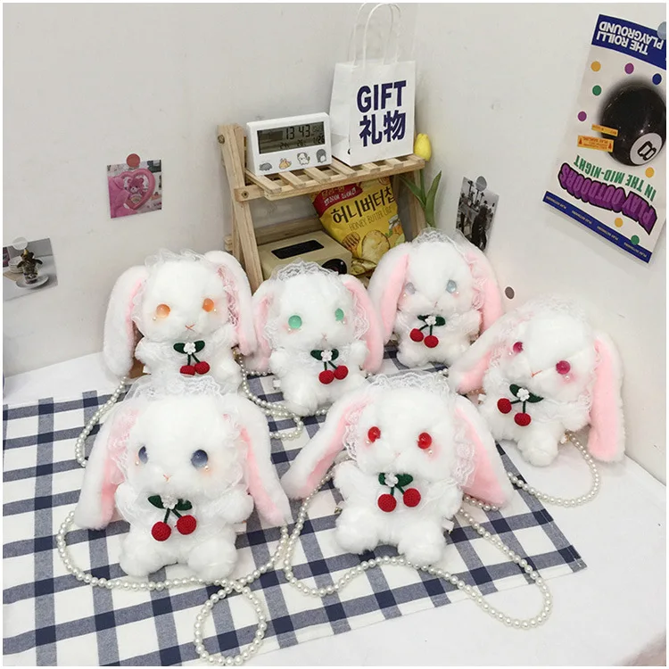 Cute Magic Lolita Dressing Bunny Plush Bag Stuff Unique Eye Lace Rabbits Cuddly Plushies Cherry Necklace Crossbody Backpack Bags
Cute Magic Lolita Dressing Bunny Plush Bag Stuff Unique Eye Lace Rabbits Cuddly Plushies Cherry Necklace Crossbody Backpack Bags