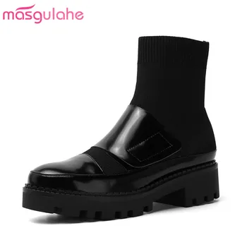 Masgulahe new arrive 2020 winter autumn boots for women slip on shoes round toe ankle boots hot sale black genuine leather boots
Masgulahe new arrive 2020 winter autumn boots for women slip on shoes round toe ankle boots hot sale black genuine leather boots