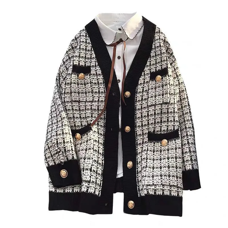 H.SA Women Sweater Jacket 2020 Oversized Knitted Cardigans Loose Plaid Jumpers Korean Clothing Robe Long Elegnat Female Coat
H.SA Women Sweater Jacket 2020 Oversized Knitted Cardigans Loose Plaid Jumpers Korean Clothing Robe Long Elegnat Female Coat
