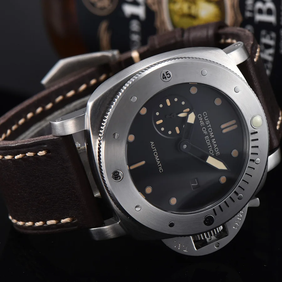 automatic mechanical watch watch men Luminous waterproof date 316L Solid stainless steel Leather 47MM NH135
automatic mechanical watch watch men Luminous waterproof date 316L Solid stainless steel Leather 47MM NH135