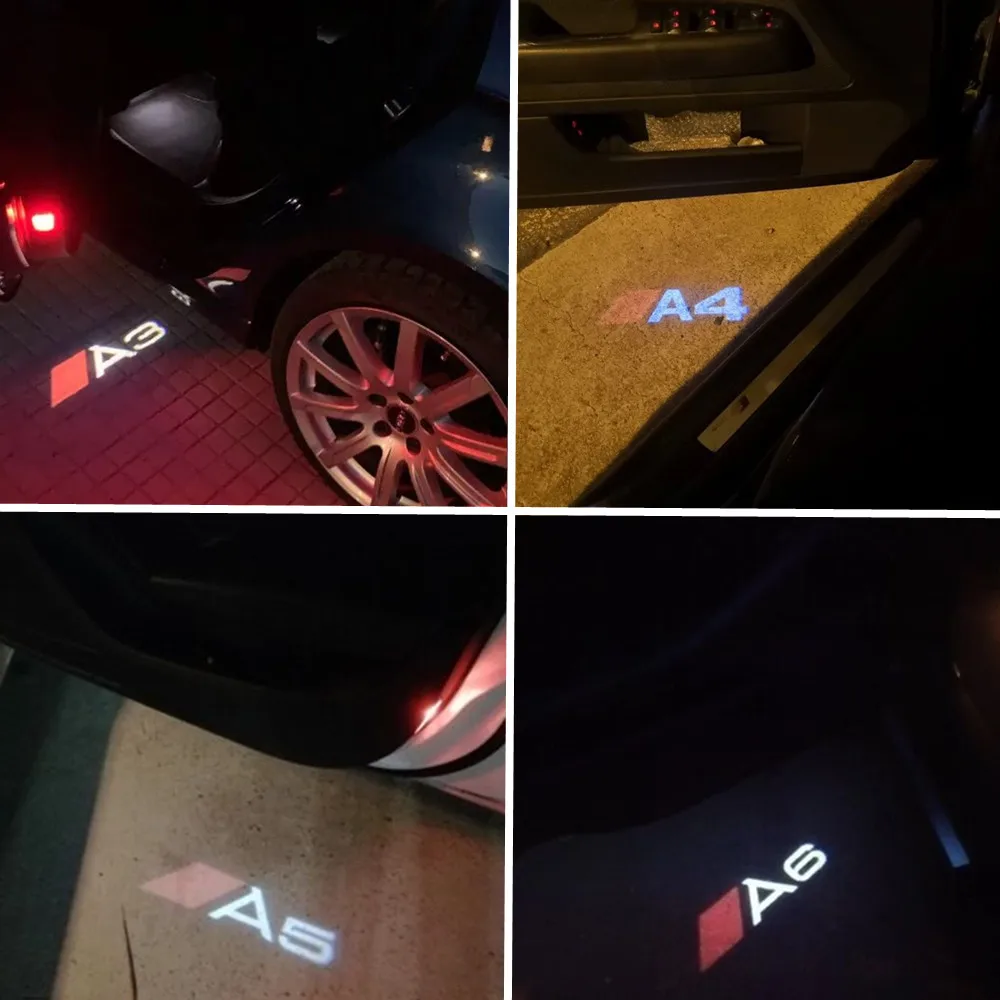 

LED Car Welcome Door Laser Ghost Shadow Logo Projector Light For Audi A1 A3 8V V8 8P 8L A4 B5 B6 B7 B8 B9 A5 A6 C5 C6 C7 A7 A8