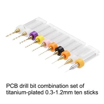 10pcs/set 0.1-1.0mm 0.3-1.2mm Titanium Coated Tungsten Carbide Micro PCB Drill Professional Bits Set for PCB Circuit Board 
10pcs/set 0.1-1.0mm 0.3-1.2mm Titanium Coated Tungsten Carbide Micro PCB Drill Professional Bits Set for PCB Circuit Board