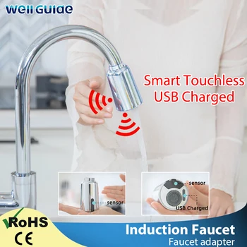 Touchless Faucet Smart Water Tap Motion Sensor Adapter 5V USB Recharged LED Water Faucet Accessories Glow Colorful for Kitchen
Touchless Faucet Smart Water Tap Motion Sensor Adapter 5V USB Recharged LED Water Faucet Accessories Glow Colorful for Kitchen