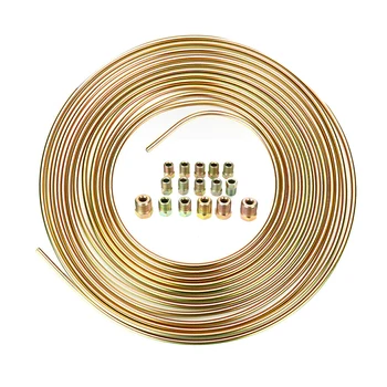 25Ft. Brake Line Tubing Kit Roll Coil Of 3/16'' OD W/ 16 Tube Nuts Iron Plating Copper Durable Practical
25Ft. Brake Line Tubing Kit Roll Coil Of 3/16'' OD W/ 16 Tube Nuts Iron Plating Copper Durable Practical