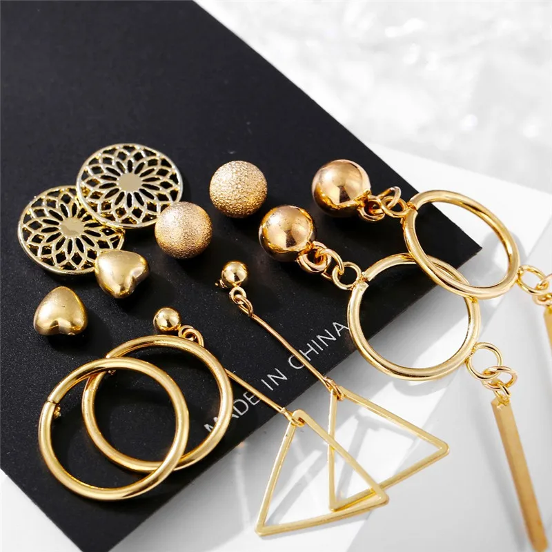New Fashion Women's Jewelry Wholesale Girls Birthday Party Geometric Ear Studs Set Mashup 6 Pairs /set Earrings
New Fashion Women's Jewelry Wholesale Girls Birthday Party Geometric Ear Studs Set Mashup 6 Pairs /set Earrings