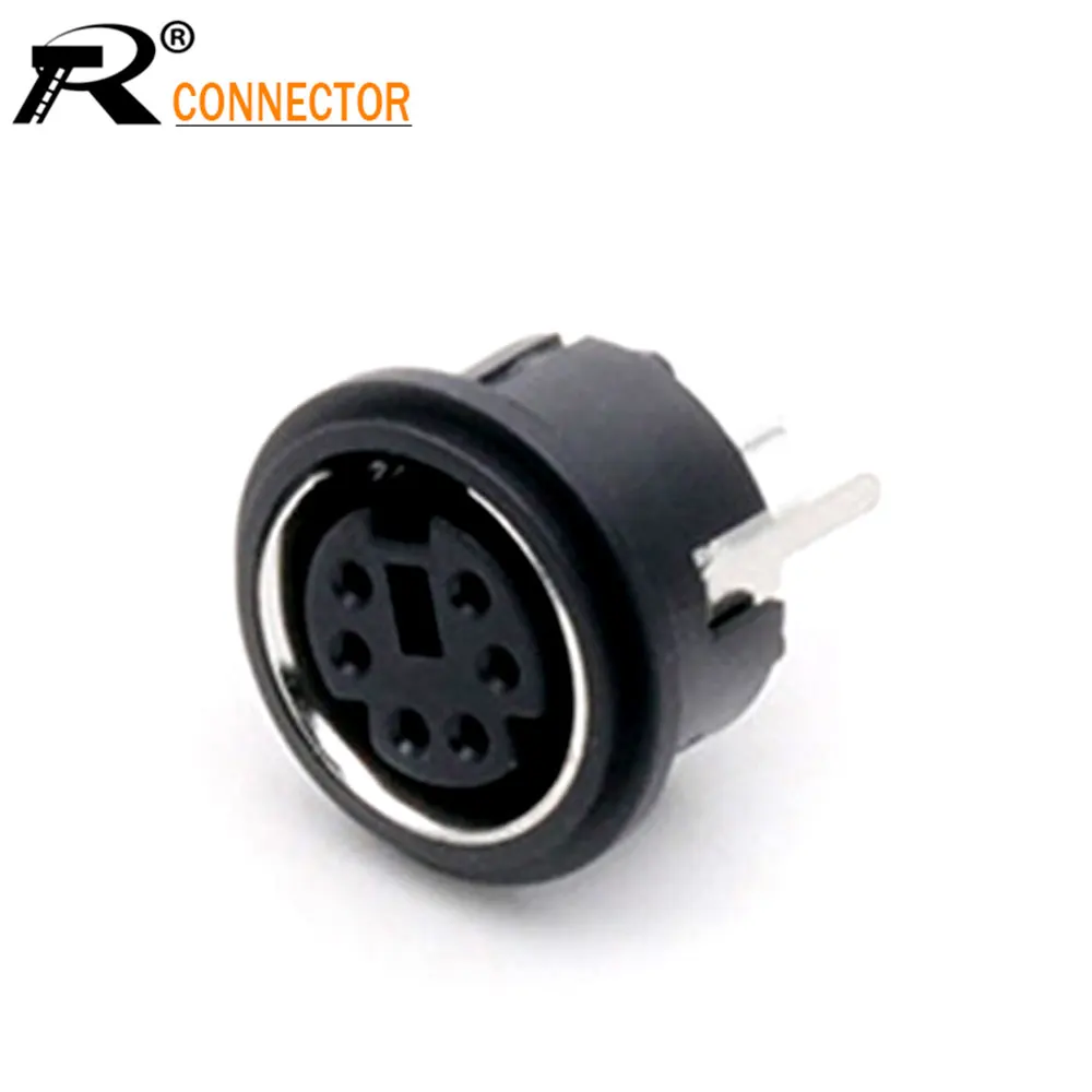 Переходник Mini DIN Female 6 контактов PS2 Jack S 20 шт. 180 градусов для пайки 100 | Обустройство