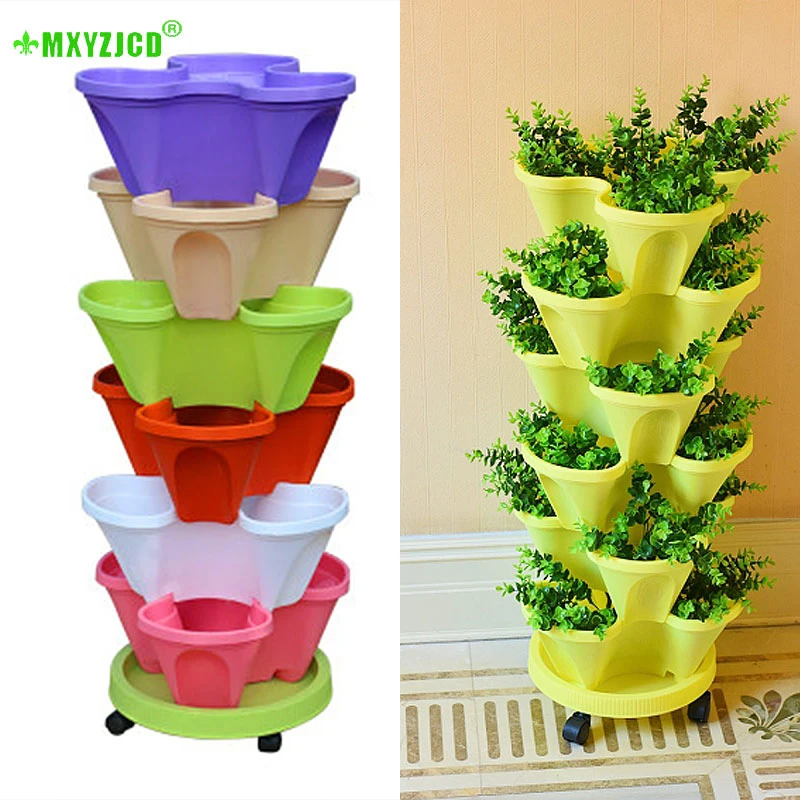 6PC Multi-layer Combination Drain Stereo Flower Pot Family Balcony Vegetable Melon Fruit Planting Pot Saving Space Plastic Basin
6PC Multi-layer Combination Drain Stereo Flower Pot Family Balcony Vegetable Melon Fruit Planting Pot Saving Space Plastic Basin