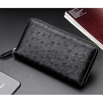2020 Luxury Long Zipper Wallet Men 100% Real Ostrich Leather Wallet Men Customized Business Card Holder Purse Men's Clutch Bag 
2020 Luxury Long Zipper Wallet Men 100% Real Ostrich Leather Wallet Men Customized Business Card Holder Purse Men's Clutch Bag