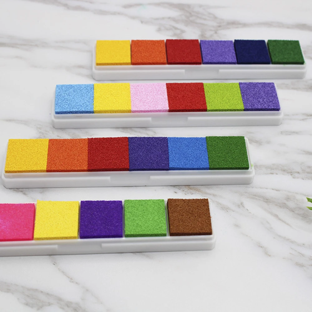 

Gradient Color Ink Pads Stamps Colorful Rubber Stamp Pad DIY Craft Scrapbooking Finger Paint Multicolour Fingerprint Inkpad 1#