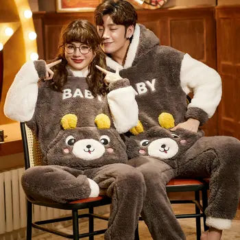 New Unisex Adult Cute Winter Couple Pajamas Warm Thickening Hooded Male Pajamas Set Long Sleeve Sleepwear Cute Cartoon Home Suit
New Unisex Adult Cute Winter Couple Pajamas Warm Thickening Hooded Male Pajamas Set Long Sleeve Sleepwear Cute Cartoon Home Suit