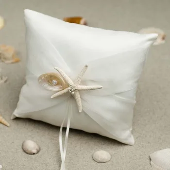 20cm x 20cm Wedding Ring Pillow in Satin Cotton With Starfish and Seashell
20cm x 20cm Wedding Ring Pillow in Satin Cotton With Starfish and Seashell