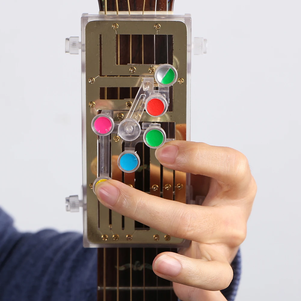 Acoustic Guitar Chord Buddy Teaching Aid Guitar Tool Guitar Learning System Practrice Aid with 6 Universal Chords Apr18
Acoustic Guitar Chord Buddy Teaching Aid Guitar Tool Guitar Learning System Practrice Aid with 6 Universal Chords Apr18