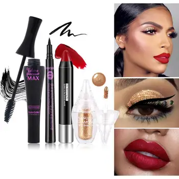 BellyLady Makeup 4pcs/set Mascara Eyeliner Lipstick Eye Shadow Set Waterproof and Sweat proof Not Smudge Makeup Set
BellyLady Makeup 4pcs/set Mascara Eyeliner Lipstick Eye Shadow Set Waterproof and Sweat proof Not Smudge Makeup Set