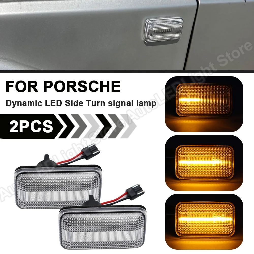 2Pcs Dynamic LED Side Turn Signal Marker Light Lamp Blinker FOR Porsche 911 Carrera 924/924S 944 959 968 Audi VW Aston Martin
2Pcs Dynamic LED Side Turn Signal Marker Light Lamp Blinker FOR Porsche 911 Carrera 924/924S 944 959 968 Audi VW Aston Martin