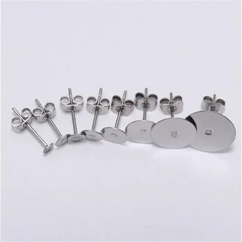 100pcs/set Stainless Steel Blank Post Earring Stud Base With Earring Plug 3 4 5 6 8 10 12mm For DIY Jewelry Making Accessories
100pcs/set Stainless Steel Blank Post Earring Stud Base With Earring Plug 3 4 5 6 8 10 12mm For DIY Jewelry Making Accessories