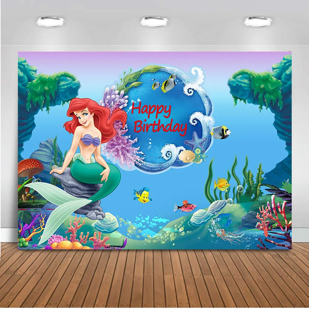 Ariel Mermaid background for photography under the sea backdrop for photo studio children birthday party decoration supplies
Ariel Mermaid background for photography under the sea backdrop for photo studio children birthday party decoration supplies
